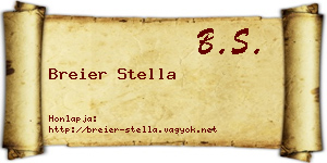 Breier Stella névjegykártya